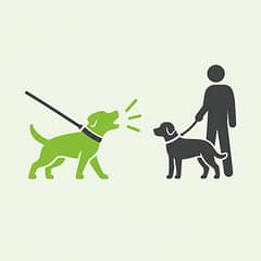 Ladra o reacciona ante perros o personas